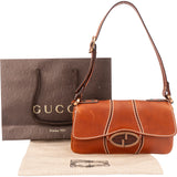 Gucci Brown Leather GG Buckle Mini Shoulder Bag