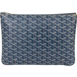 Goyard Bleu Goyardine Monogram Senat PM Clutch
