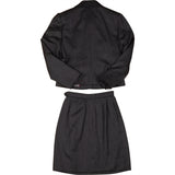 Hermès Gris Wool Argent Jacket Costume Set (DE38 / FR40)