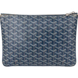 Goyard Bleu Goyardine Monogram Senat PM Clutch