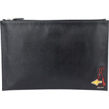 Prada Black Saffiano Leather Rabbit Clutch