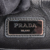 Prada Black Saffiano Leather Rabbit Clutch