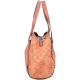 Gucci Pink Suede Monogram Abbey Handbag