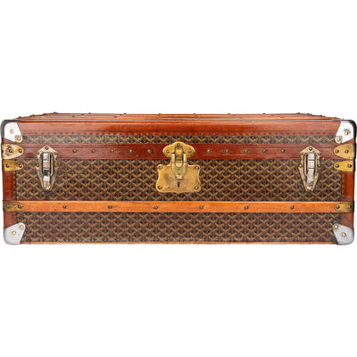 Goyard Goyardine "JVC" Cabin Trunk Suitcase Koffer Malle 90 - vintageandkickz