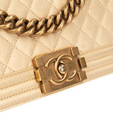 Chanel Quilted Golden Calfskin Boy Single Flap Crossbody Bag