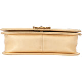 Chanel Quilted Golden Calfskin Boy Single Flap Crossbody Bag