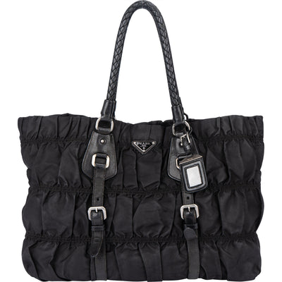Prada Quilted Nylon Triangle Handbag - vintageandkickz