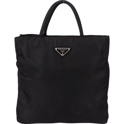Prada Black Nylon Triangle Handbag - vintageandkickz