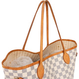 Louis Vuitton Damier Azur Monogram Neverfull MM Shopper Handbag