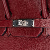 Hermès Bordeaux Fjord Leather Platin Birkin 35 Handbag