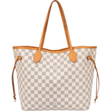 Louis Vuitton Damier Azur Monogram Neverfull MM Shopper Handbag