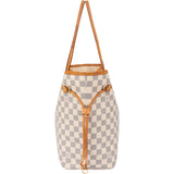 Louis Vuitton Damier Azur Monogram Neverfull MM Shopper Handbag