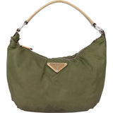 Prada Green Nylon Triangle Hobo Bag