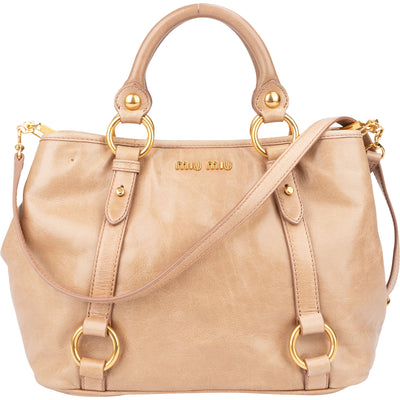 Miu Miu Classic Leather City Handbag