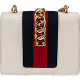 Gucci White Leather Sylvie Crossbody Bag