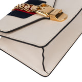Gucci White Leather Sylvie Crossbody Bag