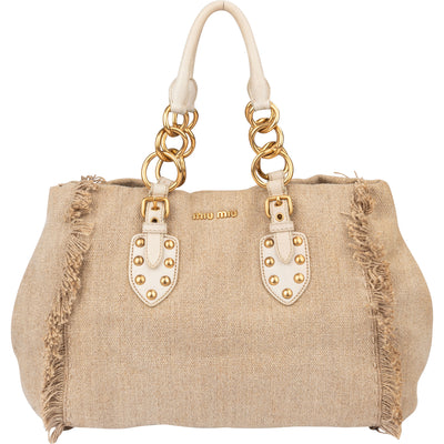 Miu Miu Classic Jute Handbag