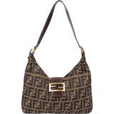 Fendi FF Monogram Baguette Buckle Shoulder Bag