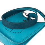 Hermès Bleu Taurillon Clemence Evelyne 16 Crossbody Bag