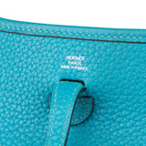 Hermès Bleu Taurillon Clemence Evelyne 16 Crossbody Bag