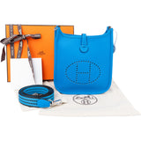 Hermès Bleu Hydra Clemence Evelyne 16 Crossbody Bag