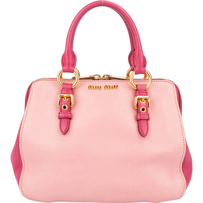 Miu Miu Bicolor Leather City Handbag