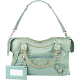 Balenciaga Blue Perforated Leather City Handbag