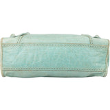 Balenciaga Blue Perforated Leather City Handbag