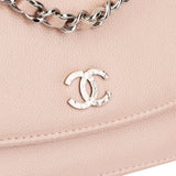 Chanel Pink Caviar Leather Wallet On Chain Crossbody Bag