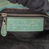 Balenciaga Blue Perforated Leather City Handbag