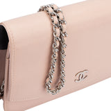 Chanel Pink Caviar Leather Wallet On Chain Crossbody Bag