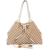 Gucci GG Monogram Bamboo Handbag