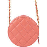 Chanel 19 Quilted Lambskin Round Crossbody Bag