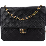 Chanel Quilted Lambskin 24K Gold Single Flap Shoulder Bag