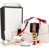 Gucci White Leather Sylvie Handbag