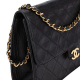 Chanel Quilted Lambskin 24K Gold Single Flap Shoulder Bag