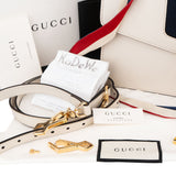 Gucci White Leather Sylvie Handbag