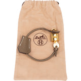 Hermès Taupe Togo Leather Clochette + Golden Padlock Schlos