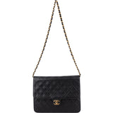 Chanel Quilted Lambskin 24K Gold Single Flap Shoulder Bag