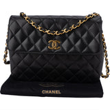 Chanel Quilted Lambskin Single Flap Shoulder Bag