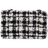 Chanel Bicolor Tweed Palladium Medium Double Flap Crossbody Bag
