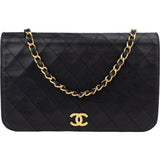 Chanel Quilted Lambskin 24K Gold Single Flap Shoulder Bag