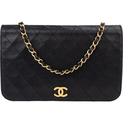 Chanel Quilted Lambskin 24K Gold Single Flap Shoulder Bag
