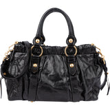 Miu Miu Black Leather City Handbag