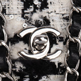 Chanel Bicolor Tweed Palladium Medium Double Flap Crossbody Bag