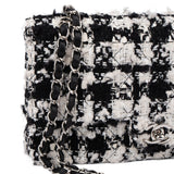Chanel Bicolor Tweed Palladium Medium Double Flap Crossbody Bag