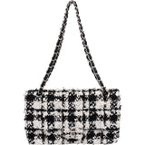 Chanel Bicolor Tweed Palladium Medium Double Flap Crossbody Bag