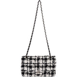 Chanel Bicolor Tweed Palladium Medium Double Flap Crossbody Bag