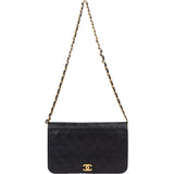 Chanel Quilted Lambskin 24K Gold Single Flap Shoulder Bag