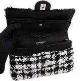 Chanel Bicolor Tweed Palladium Medium Double Flap Crossbody Bag